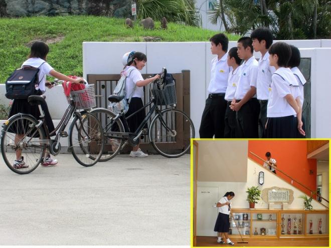 知名中　挨拶運動　清掃活動　知名町